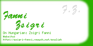 fanni zsigri business card